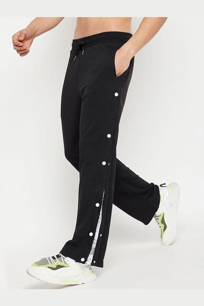 Mens Fashion Side Split Button Pants Casual Sweatpants Sport Trousers  Activewear | eBay